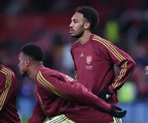 Manchester United V Arsenal 2020-21 Prints: Arsenal's Aubameyang Gears Up for Manchester United Clash in Premier League (2020-21)