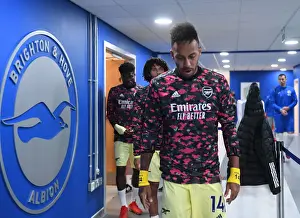 Brighton And Hove Albion V Arsenal 2021-22 Prints: Arsenal's Aubameyang Gears Up for Premier League Clash against Brighton & Hove Albion