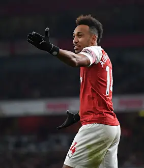 Arsenal V Chelsea 2018-19 Prints: Arsenal's Aubameyang Goes Head-to-Head with Chelsea in Premier League Clash