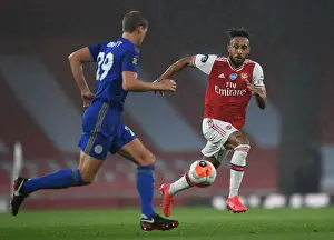 Arsenal V Leicester City 2019-20 Prints: Arsenal's Aubameyang Goes Head-to-Head with Leicester City in Premier League Clash