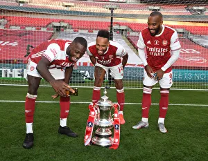 Arsenal's Aubameyang, Lacazette, and Pepe Celebrate Empty FA Cup Victory: Arsenal v Chelsea, 2020