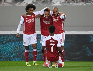 Arsenal V SL Benfica 2020-21 Prints: Arsenal's Aubameyang, Lacazette