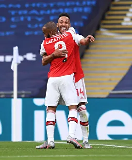 Arsenal V Manchester City - FA Cup Semi-Final 2019-20 Prints: Arsenal's Aubameyang and Lacazette Celebrate Goal in FA Cup Semi-Final Victory over Manchester City