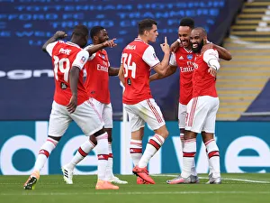 Arsenal V Manchester City - FA Cup Semi-Final 2019-20 Prints: Arsenal's Aubameyang and Lacazette Celebrate Goal in FA Cup Semi-Final Victory over Manchester City