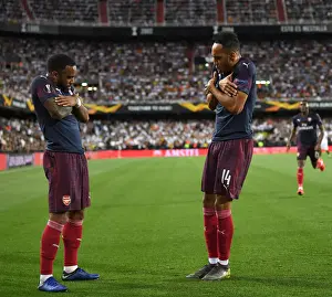 Arsenal's Aubameyang and Lacazette: Europa League Semi-Final Goal Celebration