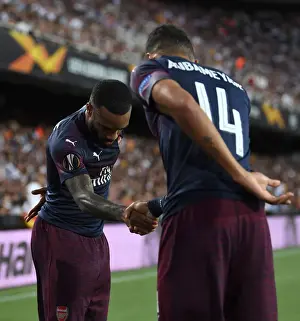 Arsenal's Aubameyang and Lacazette: Europa League Semi-Final Goal Celebration