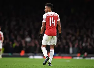 Arsenal V Tottenham Hotspur Carabao Cup 2018-19 Prints: Arsenal's Aubameyang Leads the Charge in Carabao Cup Clash Against Tottenham
