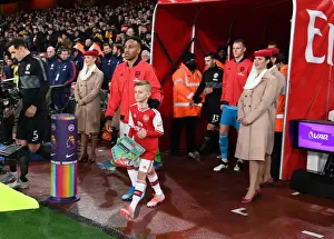 Arsenal's Aubameyang Leads Team Out Against Brighton in Premier League Showdown