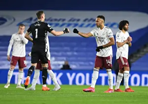 Arsenal's Aubameyang and Leno Prepare for Brighton Clash in Empty American Express Community Stadium