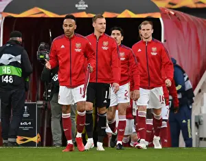 Arsenal V Villarreal 2020-21 Prints: Arsenal's Aubameyang and Leno Prepare for Europa League Semi-Final Showdown at Empty Emirates Stadium