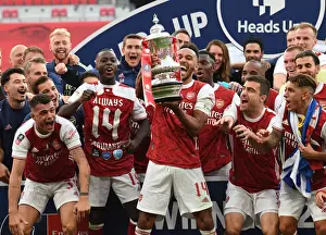 Arsenal's Aubameyang Lifts Empty FA Cup: Arsenal v Chelsea, 2020 (FA Cup Final)