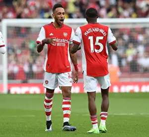 Arsenal's Aubameyang and Maitland-Niles Celebrate Victory over Norwich City