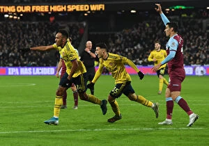 Images Dated 9th December 2019: Arsenal's Aubameyang and Martinelli: Unstoppable Duo Celebrates Third Goal Against West Ham