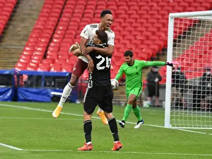 Arsenal's Aubameyang and Martinez Celebrate FA Community Shield Victory