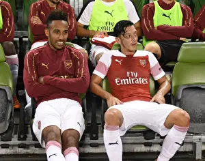 Arsenal V Chelsea Pre Season Friendly 2018-19 Prints: Arsenal's Aubameyang and Ozil Face Off Against Chelsea in 2018 International Champions Cup