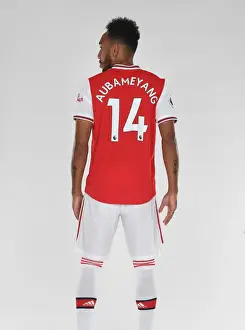 Arsenal's Aubameyang Poses at 2019-2020 Team Photocall
