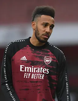 Arsenal V Leicester City 2019-20 Prints: Arsenal's Aubameyang Prepares: Arsenal vs Leicester City, Premier League 2019-20