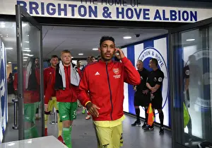 Brighton And Hove Albion V Arsenal 2021-22 Prints: Arsenal's Aubameyang Prepares for Brighton Showdown in Premier League