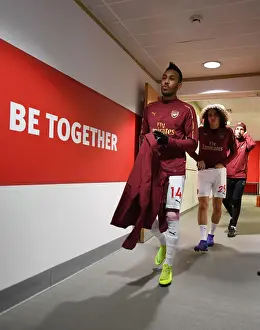 Arsenal V Cardiff City 2018-19 Prints: Arsenal's Aubameyang Prepares for Cardiff Clash in Premier League (2018-19)