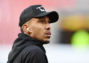 Stade Rennes V Arsenal 2018-19 Prints: Arsenal's Aubameyang Prepares for Europa League Clash against Stade Rennais