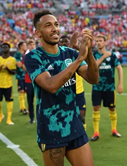 Arsenal's Aubameyang Reacts after Arsenal v Fiorentina 2019-20 International Champions Cup Match in Charlotte
