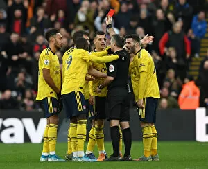 Images Dated 11th January 2020: Arsenal's Aubameyang Red-Carded in Crystal Palace vs Arsenal Premier League Clash (2019-20)