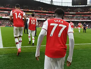 Arsenal V West Ham United 2019-20 Prints: Arsenal's Aubameyang and Saka Leading the Charge: Arsenal FC vs West Ham United
