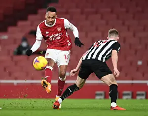 Arsenal V Newcastle United 2020-21 Prints: Arsenal's Aubameyang Scores Bend-It Goal Against Newcastle in Empty Emirates Stadium (2020-21)