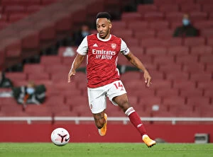 Images Dated 21st September 2020: Arsenal's Aubameyang Scores Brace in Arsenal's Victory over West Ham United (2020-21)