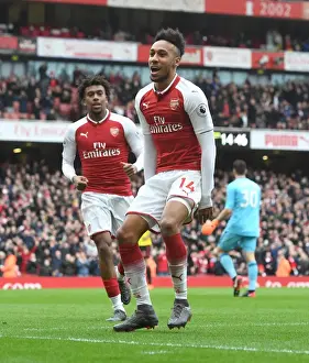 Arsenal V Watford 2017-18 Prints: Arsenal's Aubameyang Scores Brace in Premier League Victory over Watford (2017-18)