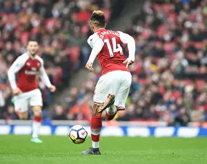 Arsenal V Southampton 2017-18 Prints: Arsenal's Aubameyang Scores Brilliantly in Premier League Showdown vs. Southampton