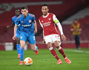 Arsenal's Aubameyang Scores Alone in Empty Emirates Stadium - UEFA Europa League Round of 16 (2020-21)