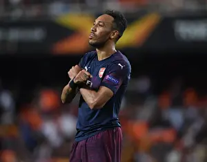 Valencia CF V Arsenal 2018-19 Prints: Arsenal's Aubameyang Scores Fourth Goal in Europa League Semi-Final against Valencia