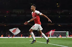 Arsenal V Valencia 2018-19 Prints: Arsenal's Aubameyang Scores Third Goal in Europa League Semi-Final vs Valencia