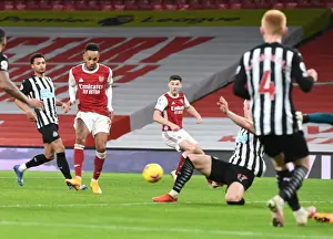 Arsenal's Aubameyang Scores Third Goal Against Newcastle in Empty Emirates Stadium (2020-21)