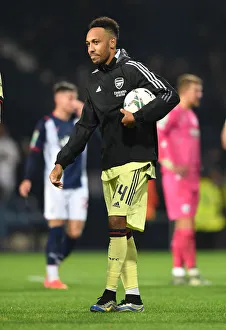 West Bromwich Albion V Arsenal - Carabao Cup 2021-22 Prints: Arsenal's Aubameyang Scores Hat-Trick in Carabao Cup Victory over West Bromwich Albion