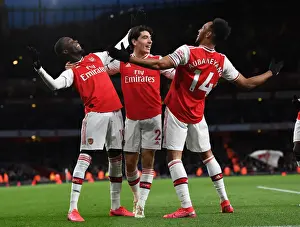 Arsenal V Everton 2019-20 Prints: Arsenal's Aubameyang Scores Hat-Trick: Crushing Everton in the Premier League