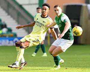 Arsenal's Aubameyang Scores Past Hibernian's Hanlon in 2021-22 Pre-Season Friendly