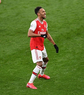 Images Dated 23rd February 2020: Arsenal's Aubameyang Scores His Second Goal Against Everton at Emirates Stadium (2019-20)