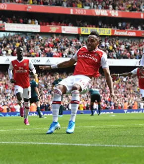 Arsenal V Burnley 2019-20 Prints: Arsenal's Aubameyang Scores Second Goal in Premier League Victory Against Burnley