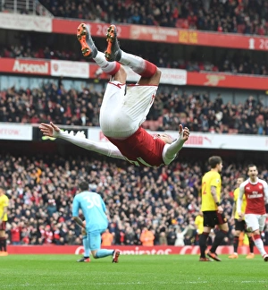 Arsenal V Watford 2017-18 Prints: Arsenal's Aubameyang Scores Second Goal vs. Watford (2017-18)