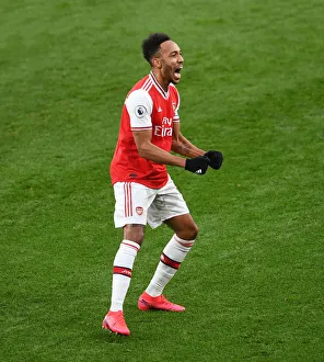 Arsenal V Everton 2019-20 Prints: Arsenal's Aubameyang Scores Second Goal vs. Everton in Premier League (2019-20)