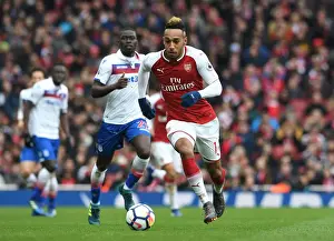 Arsenal V Stoke City 2017-18 Prints: Arsenal's Aubameyang Scores Spectacularly in April Showdown against Stoke City