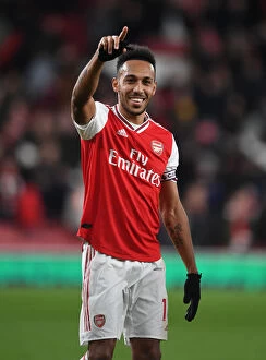 Images Dated 23rd February 2020: Arsenal's Aubameyang Scores Thrilling Goal in Premier League Showdown Against Everton