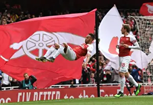 Arsenal V Brighton And Hove Albion 2018-19 Prints: Arsenal's Aubameyang Scores Thrilling Goal in Premier League Showdown vs
