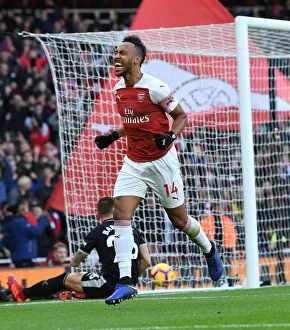 Arsenal V Burnley 2018-19 Prints: Arsenal's Aubameyang Scores in Victory over Burnley, Premier League 2018-19