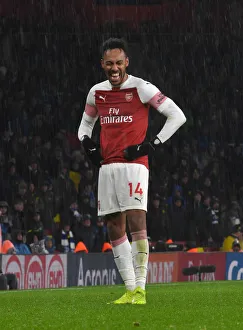 Arsenal V Cardiff City 2018-19 Prints: Arsenal's Aubameyang Shines in Arsenal vs. Cardiff Premier League Clash (2018-19)