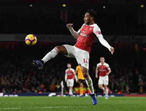 Arsenal V Wolverhampton Wanderers 2018-19 Prints: Arsenal's Aubameyang Shines in Premier League Clash Against Wolverhampton Wanderers