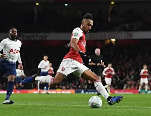 Arsenal V Tottenham Hotspur Carabao Cup 2018-19 Prints: Arsenal's Aubameyang Sparks Emirates Victory: Carabao Cup Battle Against Tottenham