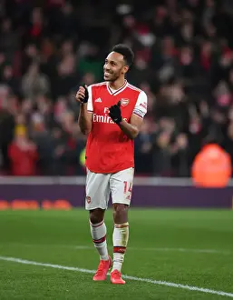 Arsenal V Everton 2019-20 Prints: Arsenal's Aubameyang: Thrilling Goal Celebration vs. Everton (2019-20)